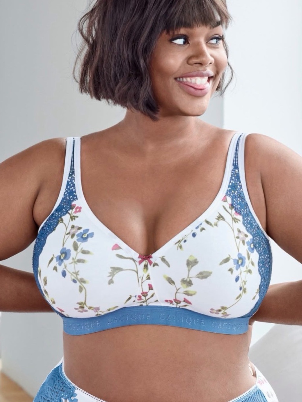 Cacique Floral Lace Detail Bra
